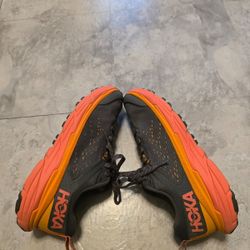 HOKA One One Challenger ATR 6 Trail Running Shoes Women's 7.5B Gray/Orange/Coral