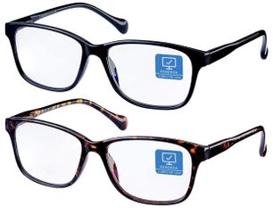 Blue light blocking glasses reading, computer, gaming, tv/, phone 2 pieces for woman or men