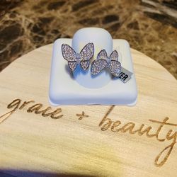 Sterling silver butterfly ring