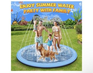 Jecoo Splash Pad for Kids and Dogs, 95" Extra Large Splash Pad for Toddlers 1-3 and Kids Ages 4-8, Non Slip Thicken Sprinkler Dog Pool Summer Outdoor
