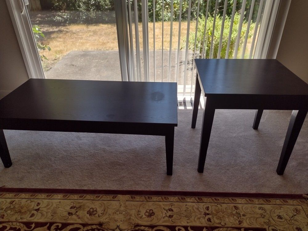 Black Coffee Table And End Table