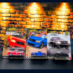 Hot Wheels Premium Car Culture Ford F150 SVT Lightning blue and  black And Red  Fast And Furious lot 3