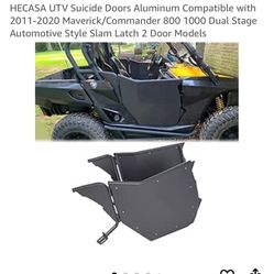 UTV Doors, 11-20’ Maverick/Commander 800/1000 Aluminum See Pictures