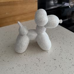 Glitter ballon puppy decor white 