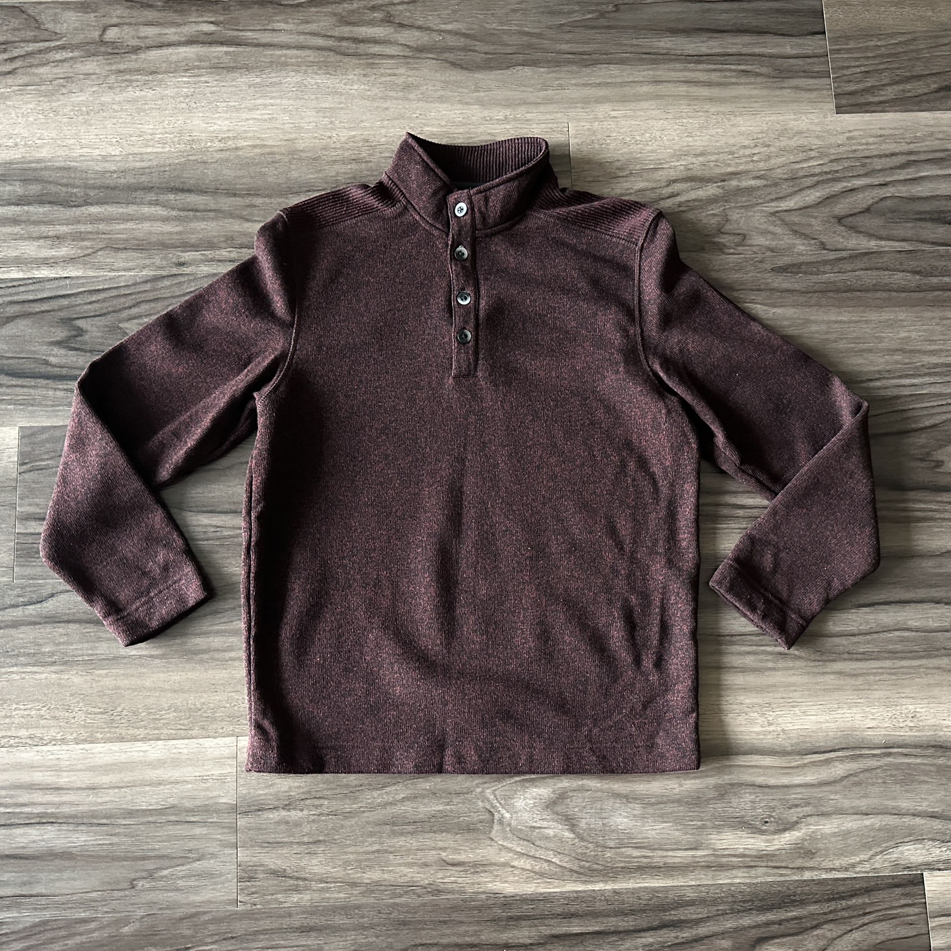 Men’s Van Heusen Soft Button Pullover Sweater in Maroon