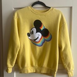 Yellow rainbow Mickey sweatshirt