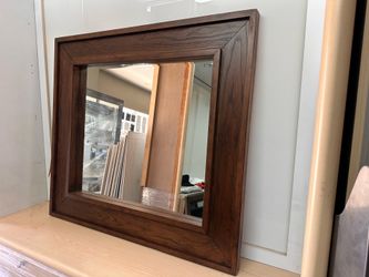 Large Solid Wood Dining / Entryway Mirror — Beveled — 42” x 38”