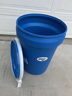 Open Top Blue Container Drum Barrel 30 Gallons  Thumbnail