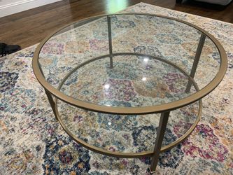 Gold Bronze Glass Coffee Table