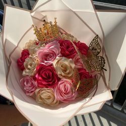 Pink happy birthday bouquet 