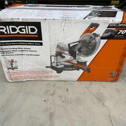 RIDGID 15 Amp Corded 12 in. Dual Bevel Sliding Miter Saw with 70 Deg. Miter Capacity and LED Cut Line Indicator