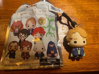 Wizard world of Harry Potter, fantastic beasts, Gilderoy Lockhart, figural bag clip
