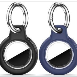 Airtag Holder with Anti-Lost Keychain Key Ring - AirTag GPS Item Finders Accessories, Open Face Case - Durable, Scratch-Resistant AirTag Holder for Ke