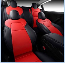 INCH EMPIRE Seat Cover Custom Fit for Tesla Model 3 Synthetic Leather Car Seat Cushion Protector for 2017 2018 2019 2020 2021 2022 2023 Customized (Li