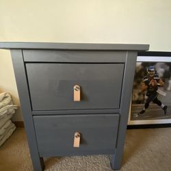 HEMNES Ikea Nightstand, Dark Grey