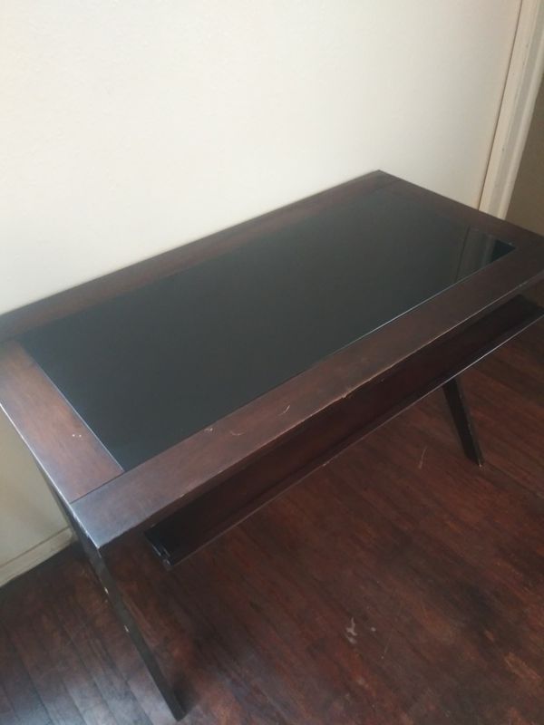 Wooden Computer Desk With Glass Top For Sale In Twin Falls Id