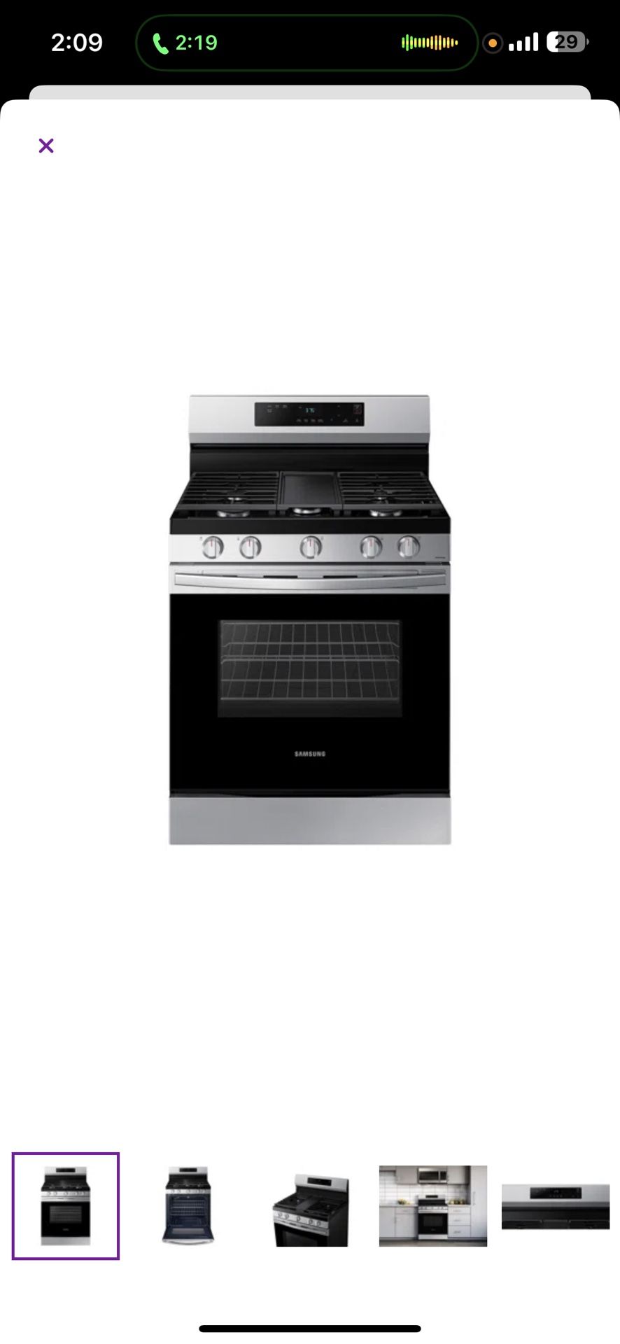 6.0 Cu Ft. Smart Freestanding Gas Range Samsung 6.0 cu. Ft. Smart Freestanding Gas Range With Intergated Griddle