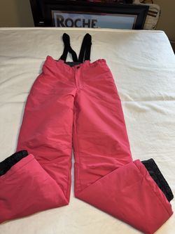 Iceburg Girls Ski Snow Pants With Suspenders Size XL 14/16 Pink