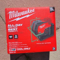 Milwaukee M12 Freen Laser, Cross Line Laser & Plumb Points 3622-20...NEW_NUEVO $335 PRECIO FIJO_FIRM PRICE 