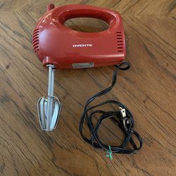 Ovente HM151R 5 Speed Electric Hand Mixer with Stainless Steel Mixing Whisks