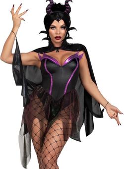 Leg Avenue 3 PC Evil Enchantress Maleficent inspired Halloween Costume size X Small