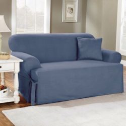 Sure Fit Cotton Duck T-Cushion Sofa Slipcover