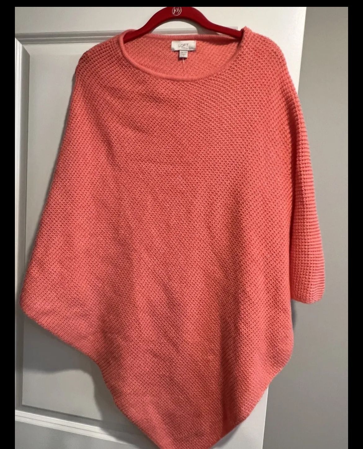 Ann Taylor LOFT Outlet Poncho Sweater Top - CORAL;  1 Size. NWT