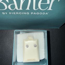 Unisex Diamond Earrings 1/10 CTTW 10K YG EAR