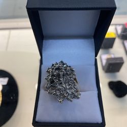 10 K Gold Ring With Diamonds