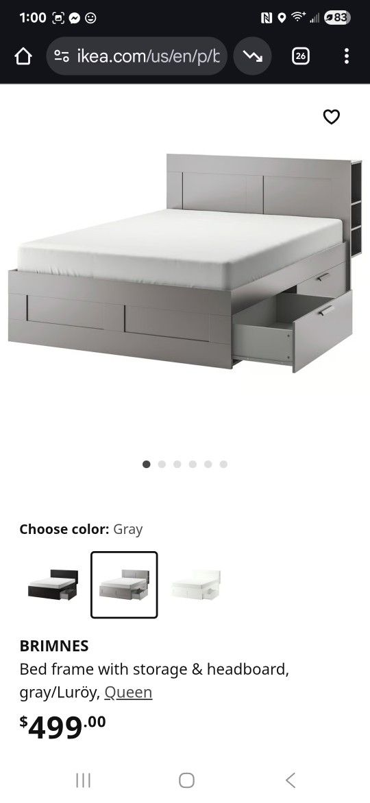 Bed frame with storage & Spring Matress