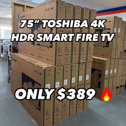 75” TOSHIBA 4K HDR SMART TV 