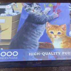 Kittens & Paint 1,000 piece puzzle 520 X 380mm