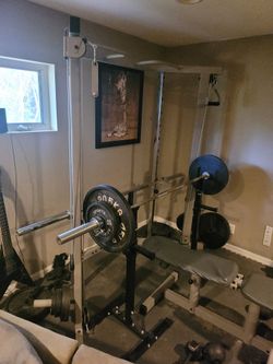 Smith Machine Olympic Weights Cable Crossover Bench