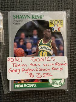 90/91 Sonics Cards w/ Shawn Kemp and Gary Payton Rookie Cards