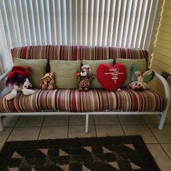 Metal-Frame Futon Sofa 