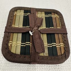 Set of 6 Bamboo Coasters NEW $6 EACH SET -Multiples Available 