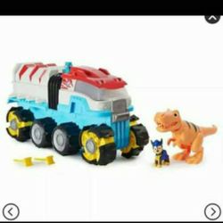PAW Patrol Dino Rescue Dino Patroller Motorized Team Vehicle with Exclusive Chase and T-Rex Figures