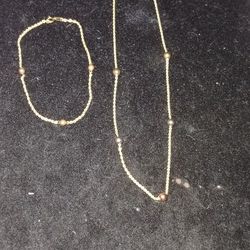 10k Rope Ball Chain & Bracelet Set