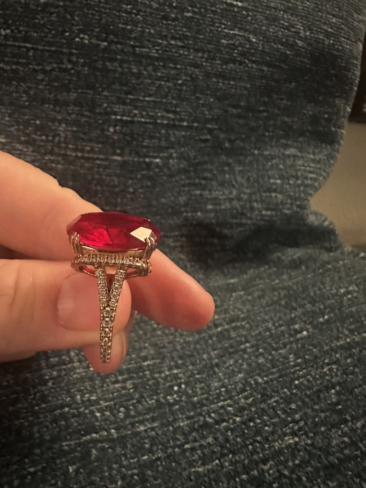 Romantic Sapphire Ruby Rose Gold Engagement Ring – A Love That Burns Bright