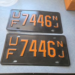 Steel antique license plates from New Jersey. In very good condition, you get both