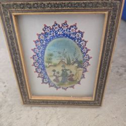 Vintage Wooden Frame & Stand Picture 