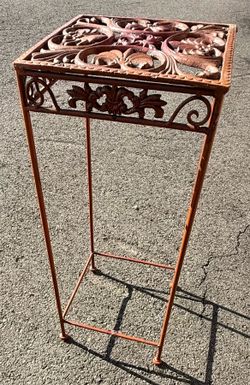 Vintage Square Wrought Iron Plant Stand