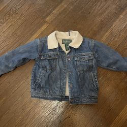 LL Bean Sherpa Jean Jacket 