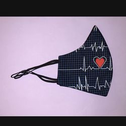 Nurse Ekg Facemask Heartbeat Adult Cotton Facemask