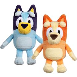 8” Bingo & Bluey Plush Toys 2-Pack, Soft Deluxe Fabric, Embroidered Cuddly stuffed animals for show time, story time, or naps