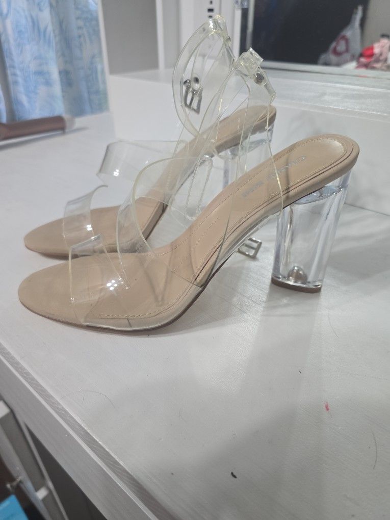 Gianni Bini Clear Nude Heels