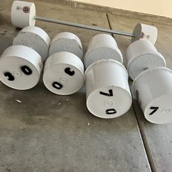 Dumbbells And Barbell set (Made With Concrete) 