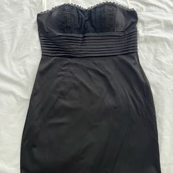 Strapless Satin Black Dress