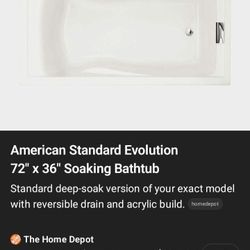 Bathtub American Standard Evolution 72"x 32"  Bathtub 