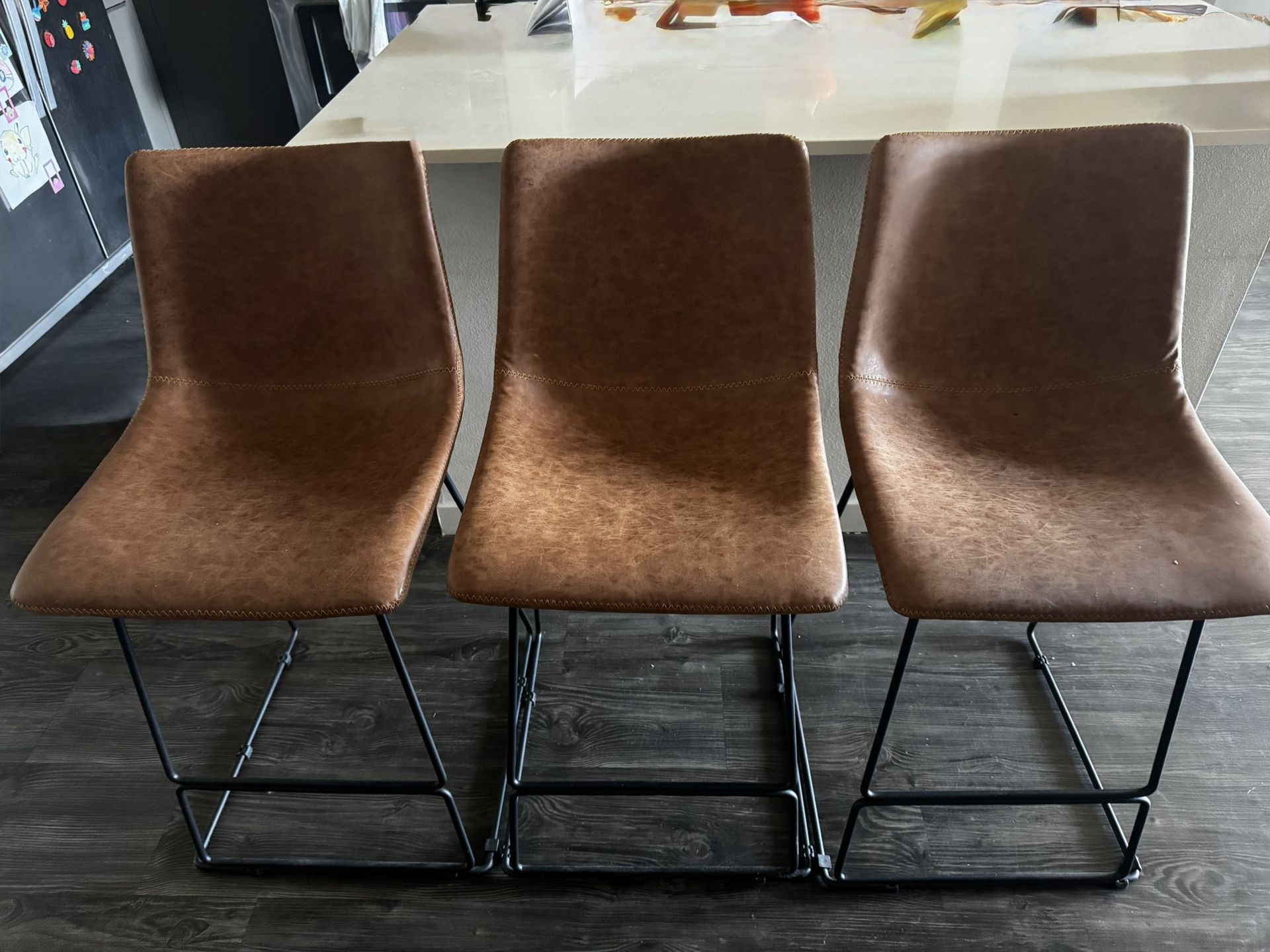 Faux Leather Stools (3)
